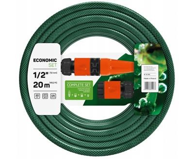 Zestaw Zraszający Economic /wąż ogrodowy Economic 1/2" 20 mb + końcówki/ 10-100