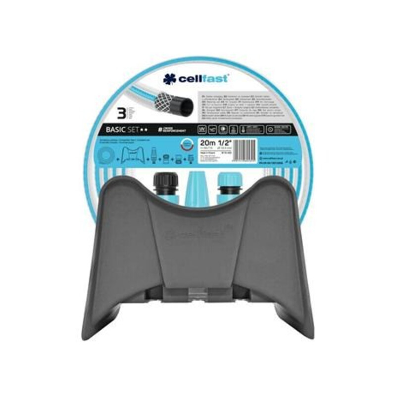 Zestaw basic wąż 1/2" 20mb+akcesoria basic_wieszak na wąż 10-450