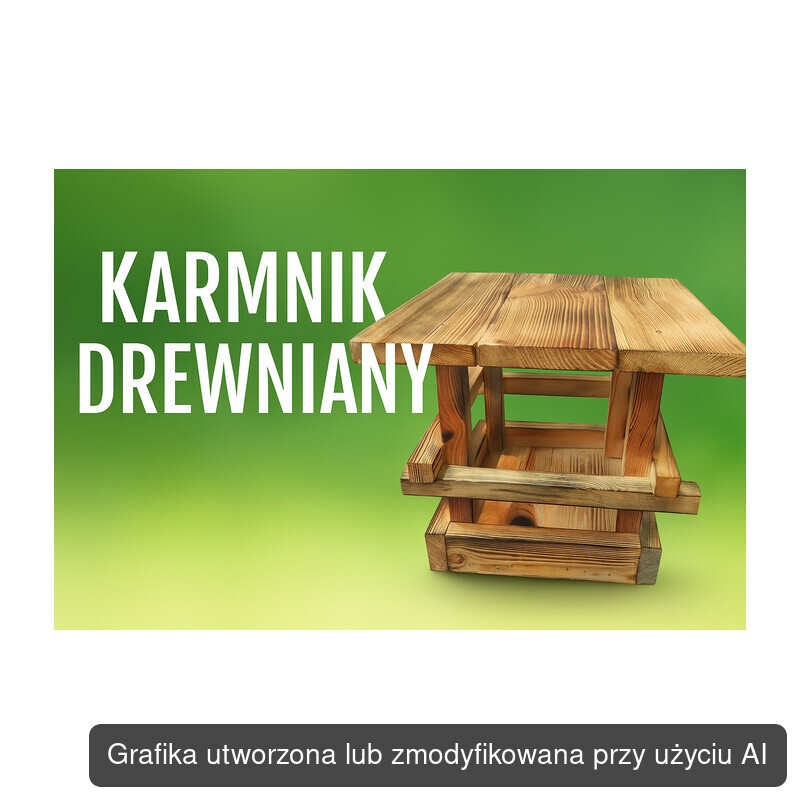 Karmnik dla ptaków drewniany domek ogrodowy balkonowy opalany