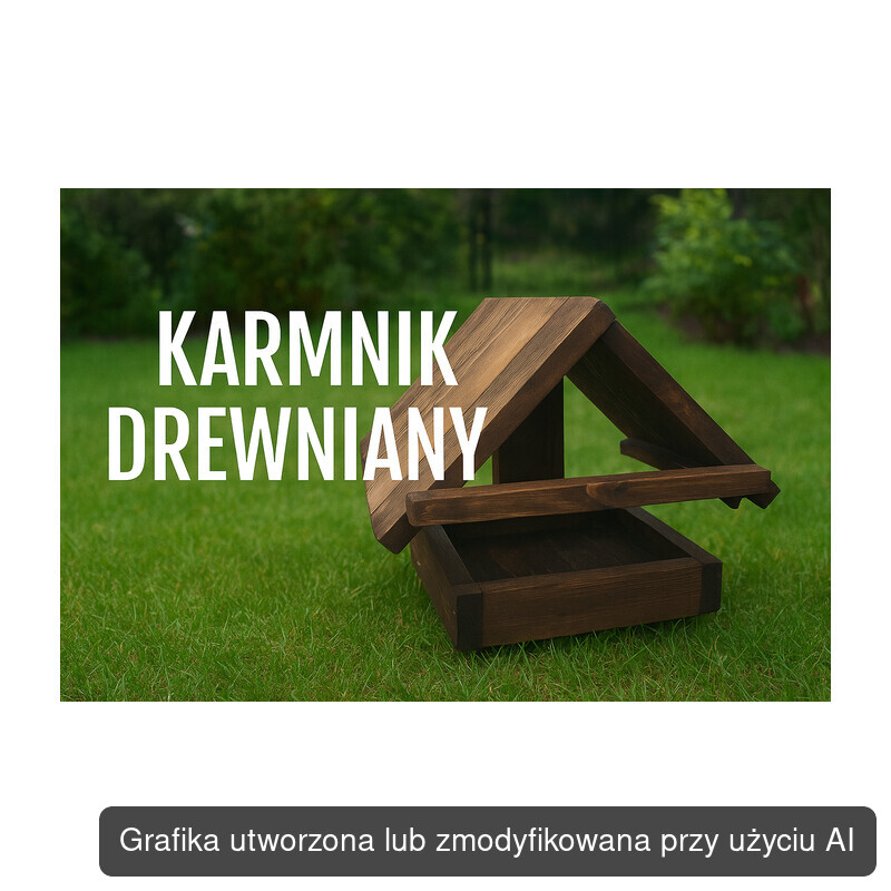Karmnik dla ptaków drewniany domek ogrodowy balkonowy