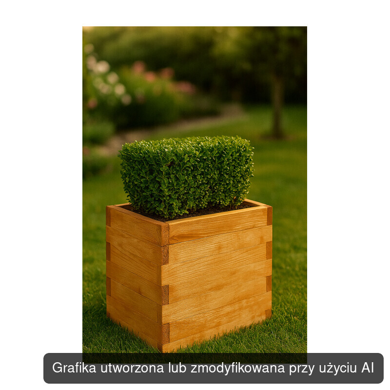 Donica drewniana 20 × 20 × 25 cm – teak