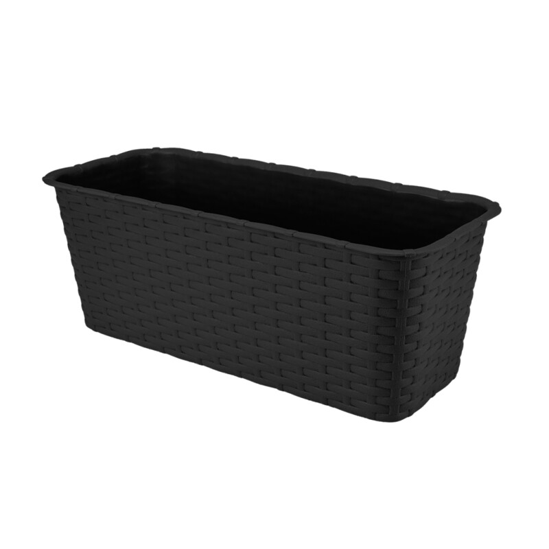 Doniczka balkonowa Rattan 40 cm – kolor antracytowy