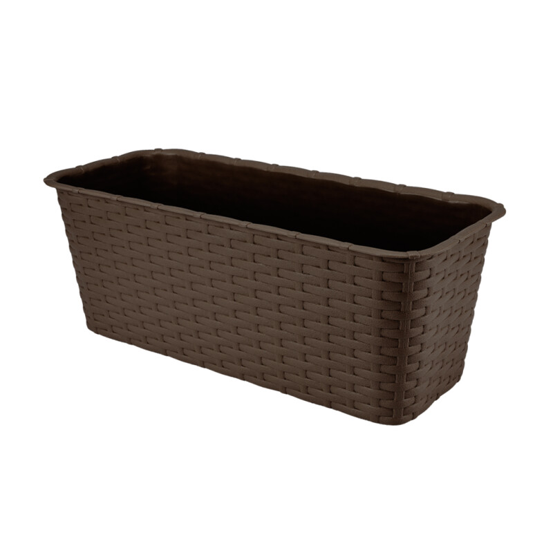 Doniczka balkonowa Rattan 40 cm – kolor brązowy