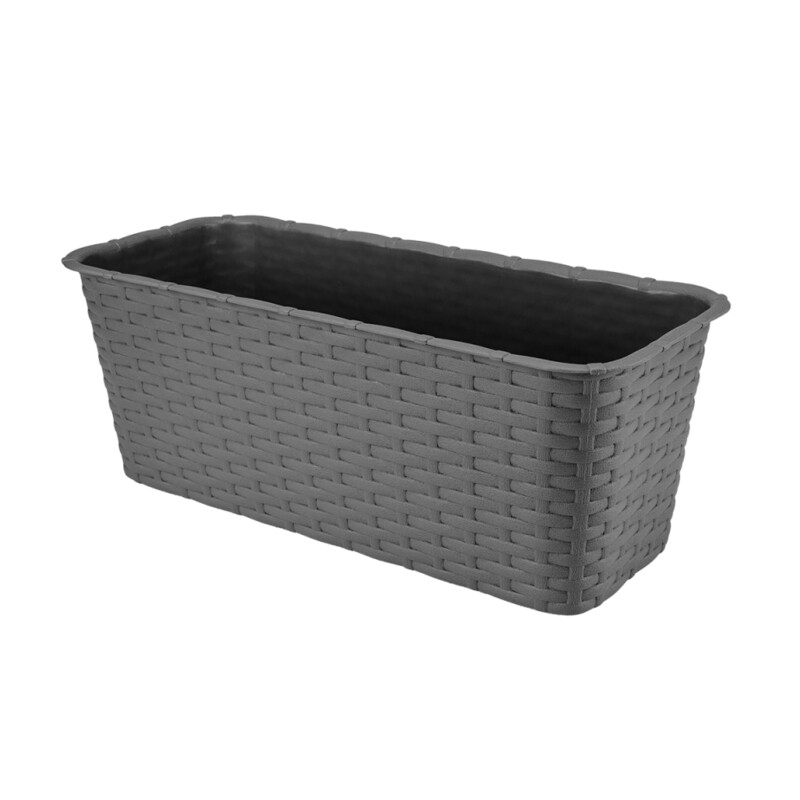Doniczka balkonowa Rattan 40 cm – kolor grafitowy