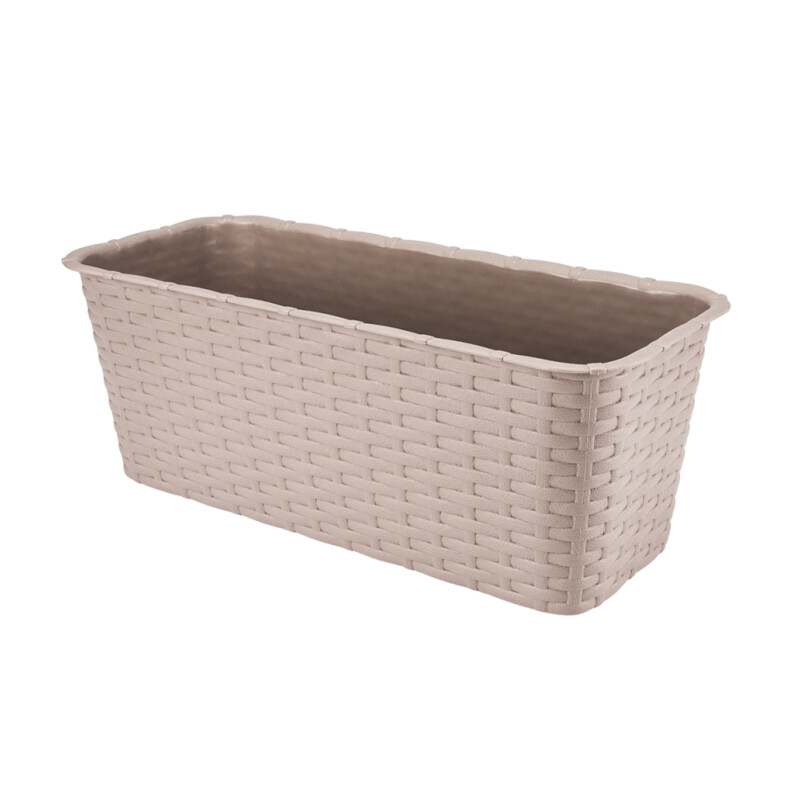 Doniczka balkonowa Rattan 40 cm – kolor karmelowy