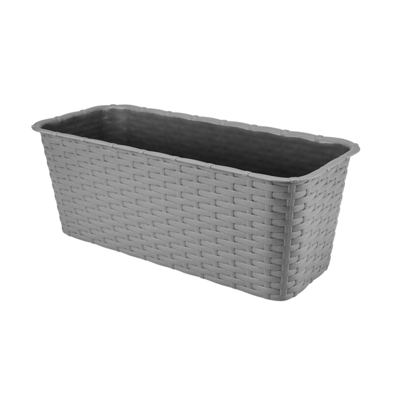 Doniczka balkonowa Rattan 40 cm – kolor szary