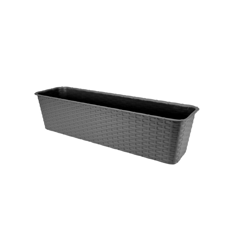 Doniczka balkonowa Rattan 60 cm – kolor grafitowy