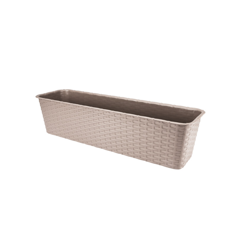 Doniczka balkonowa Rattan 60 cm – kolor karmelowy