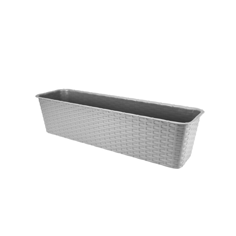 Doniczka balkonowa Rattan 60 cm – kolor szary