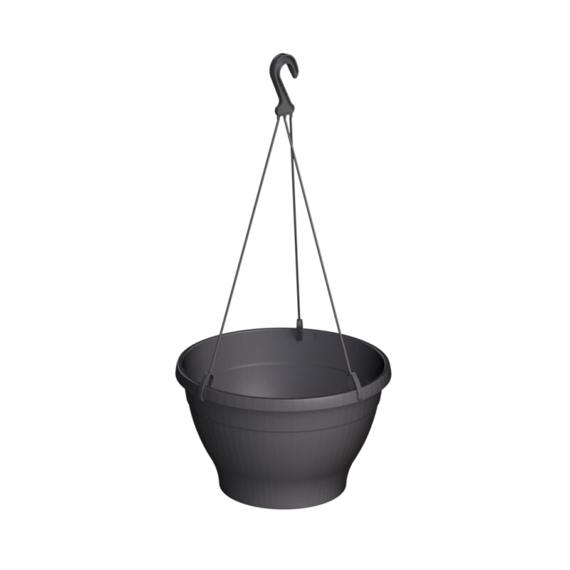 Doniczka wisząca Melrose 26 cm – kolor antracytowy
