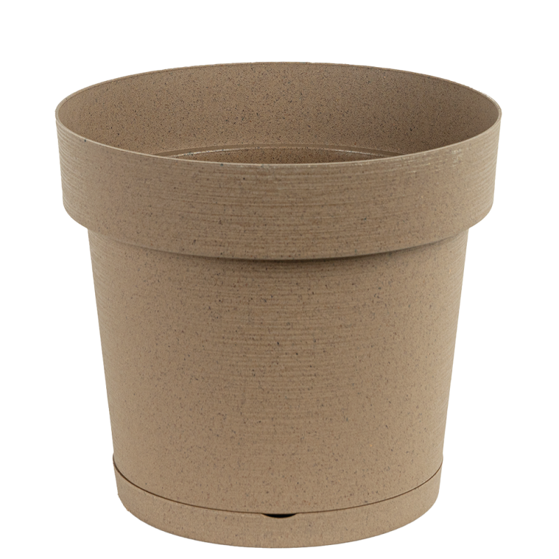 Doniczka z podstawką Melrose Glamour 20 cm – kolor efekt drewna