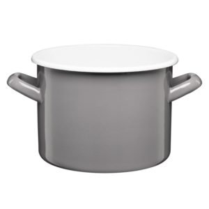 Garnek emaliowany gładki GORDON 16 cm / 2,4 l szary