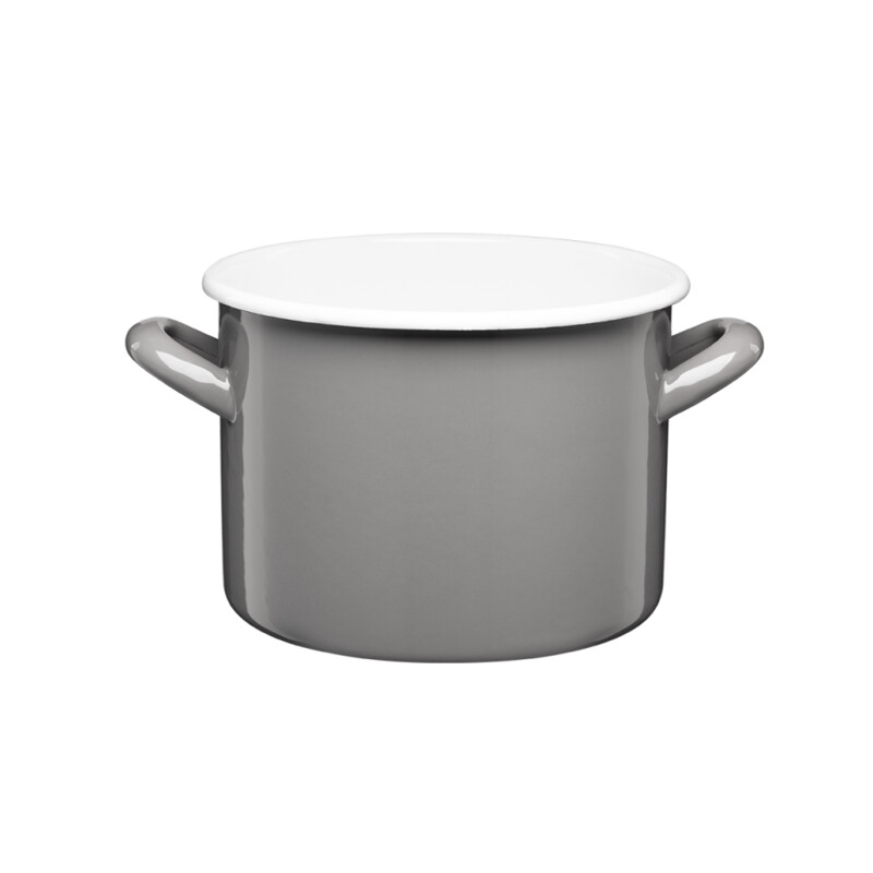 Garnek emaliowany gładki GORDON 18 cm / 3,4 l szary