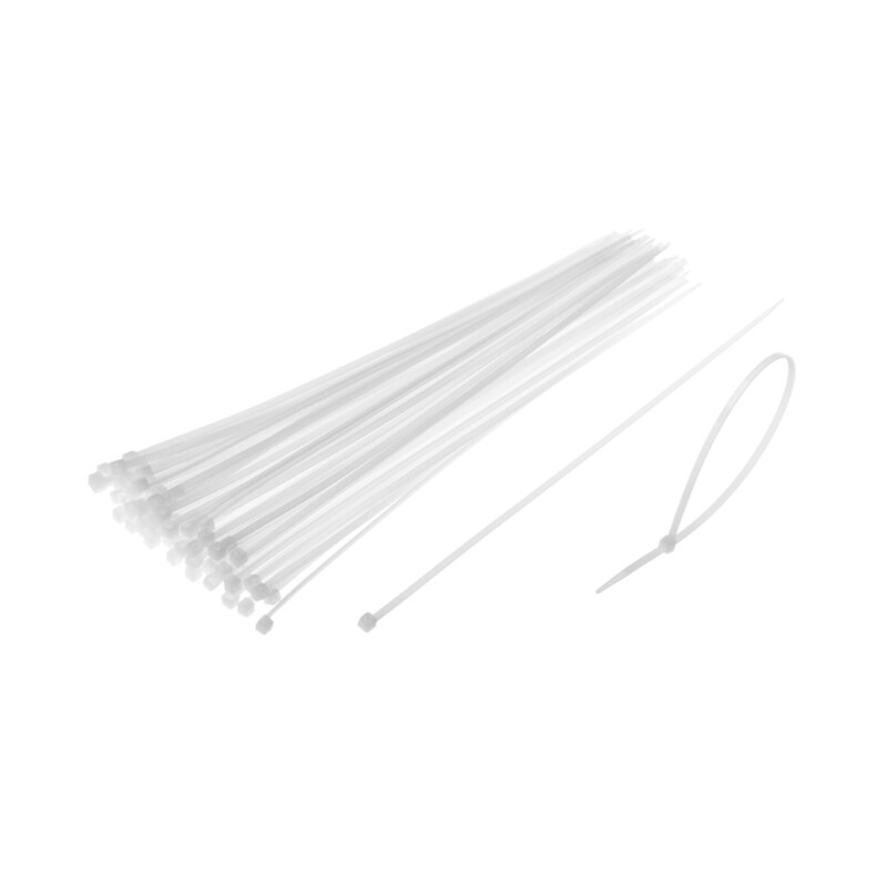 Opaski zaciskowe HOBBY 25 cm 80-elementowy biały