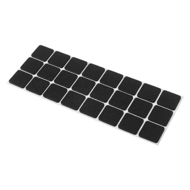 Podkładki filcowe kwadratowe 28 × 28 mm 24 sztuki czarny