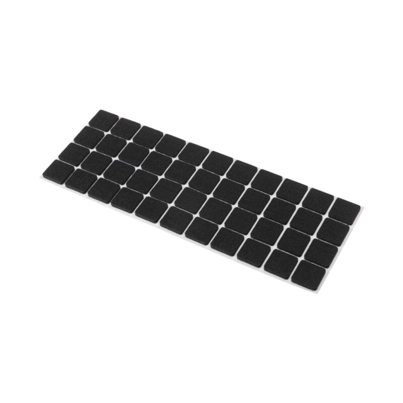 Podkładki filcowe kwadratowe 20 × 20 mm 44 sztuki czarny