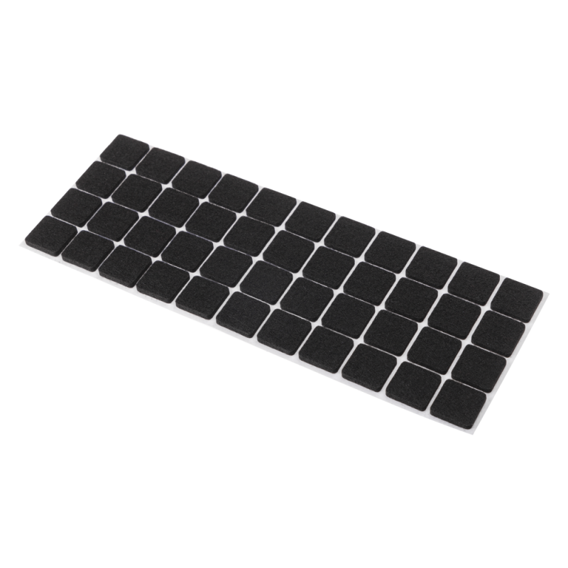 Podkładki filcowe kwadratowe 20 × 20 mm 44 sztuki czarny