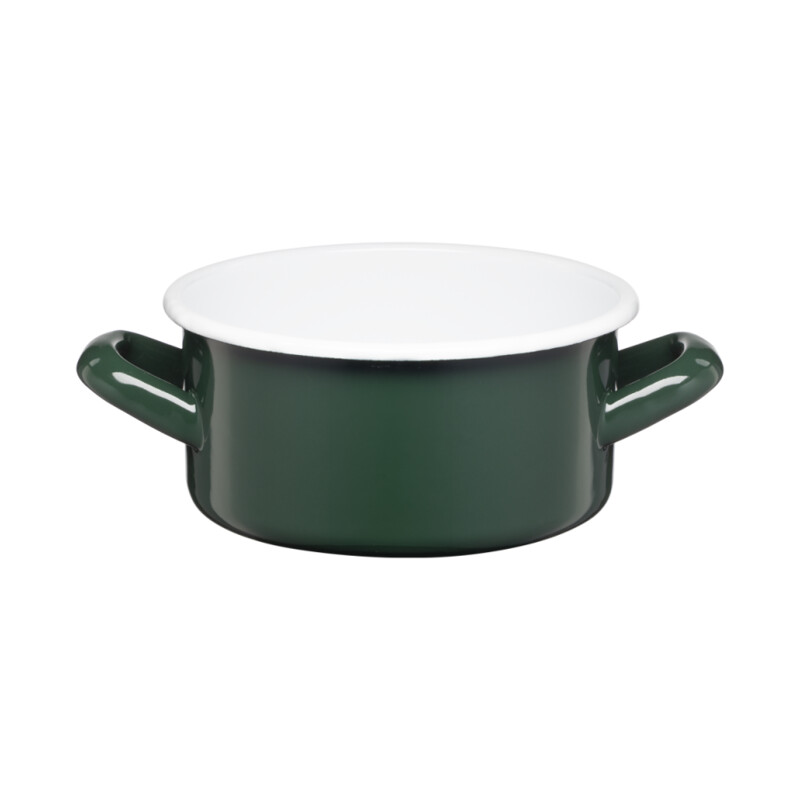 Rondel emaliowany gładki GORDON 14 cm / 1 l zielony
