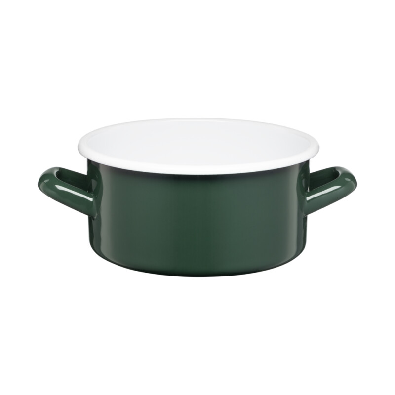 Rondel emaliowany gładki GORDON 16 cm / 1,5 l zielony