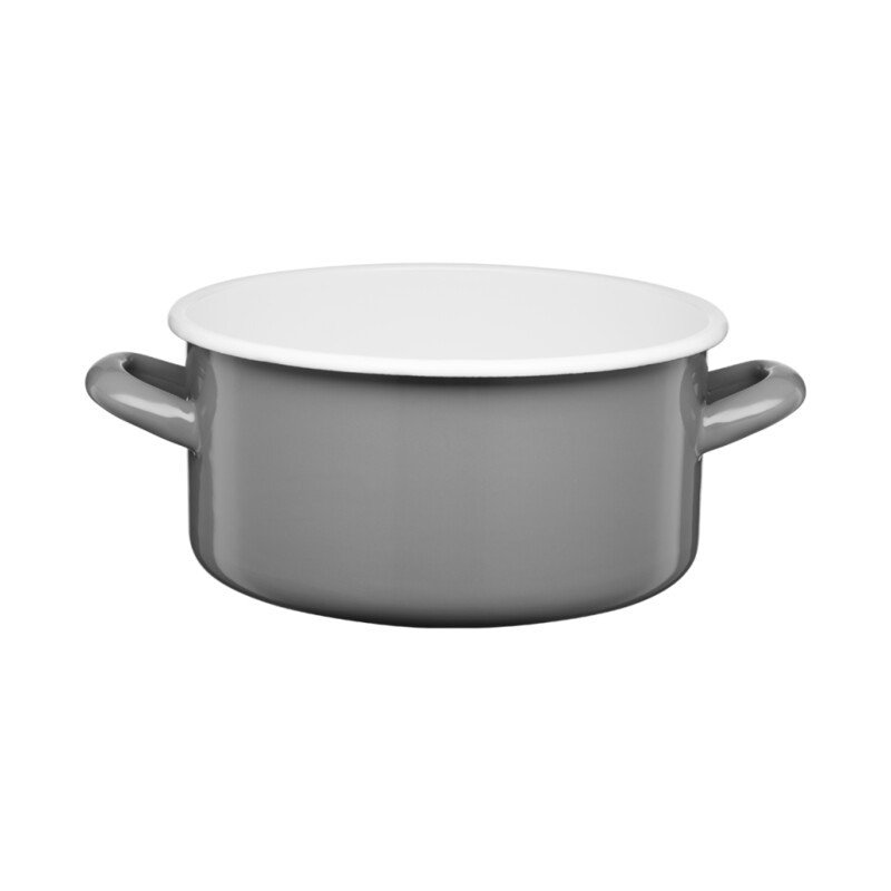 Rondel emaliowany gładki GORDON 20 cm / 3 l szary