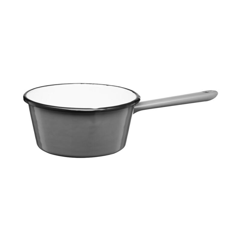 Rondel emaliowany z rączką GORDON 16 cm / 1,0 l szary
