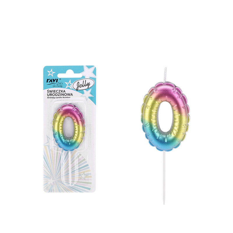 Świeczka urodzinowa JELLY Cyferka 0