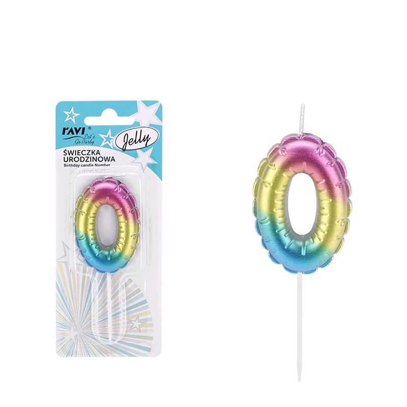 Świeczka urodzinowa JELLY Cyferka 0