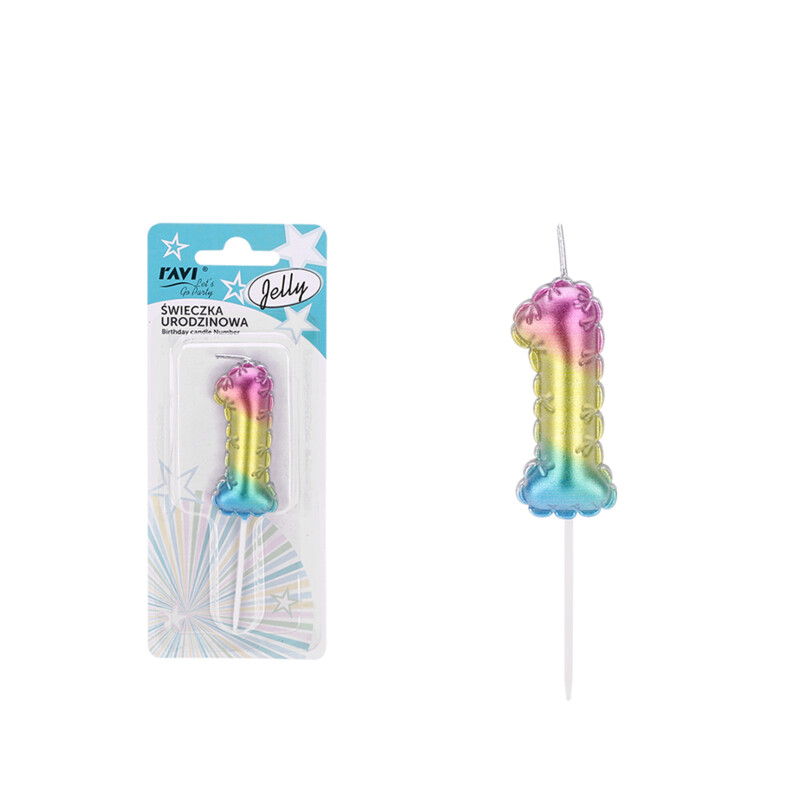Świeczka urodzinowa JELLY Cyferka 1