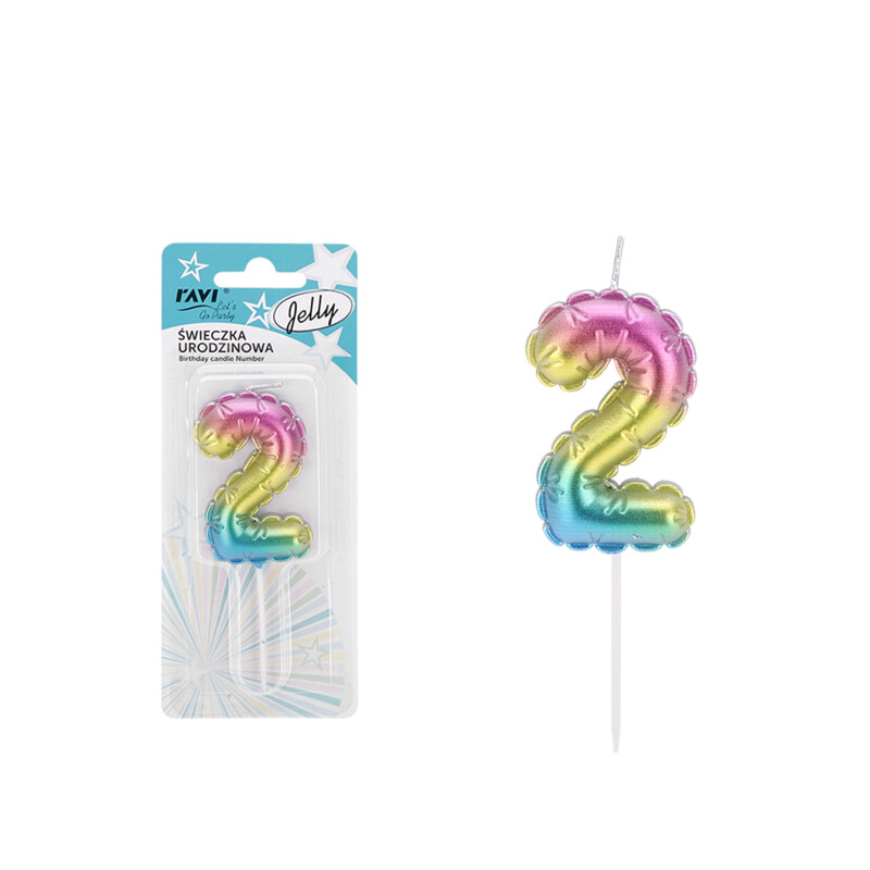 Świeczka urodzinowa JELLY Cyferka 2