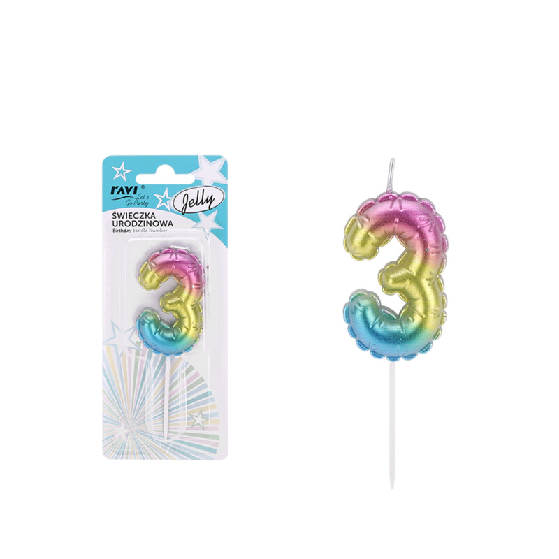 Świeczka urodzinowa JELLY Cyferka 3