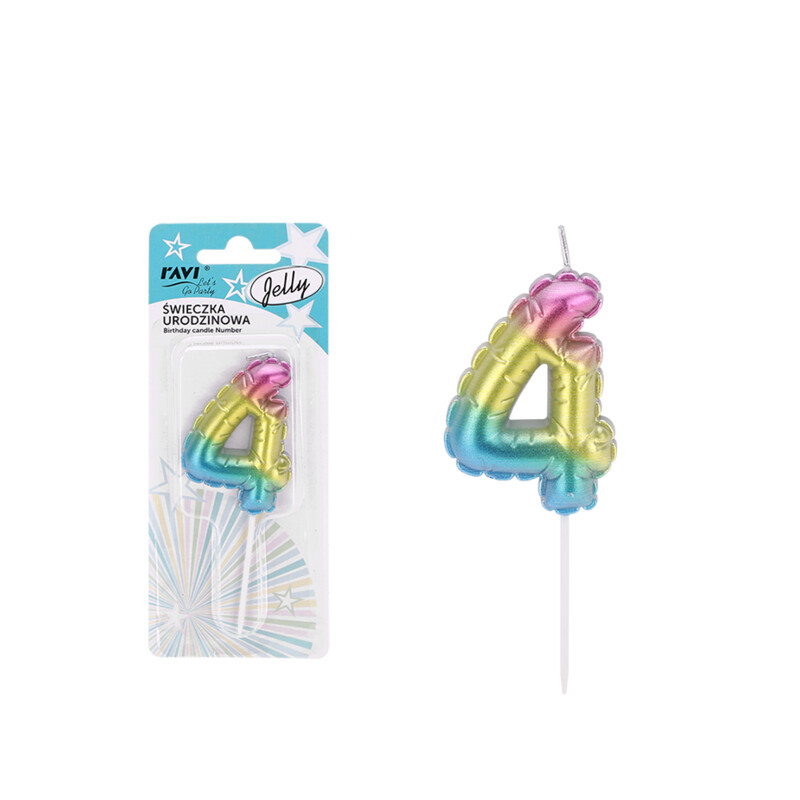 Świeczka urodzinowa JELLY Cyferka 4