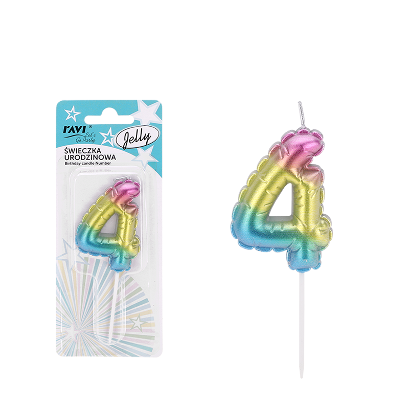 Świeczka urodzinowa JELLY Cyferka 4