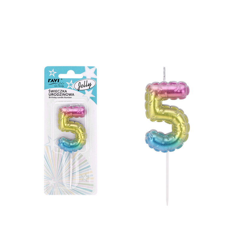 Świeczka urodzinowa JELLY Cyferka 5