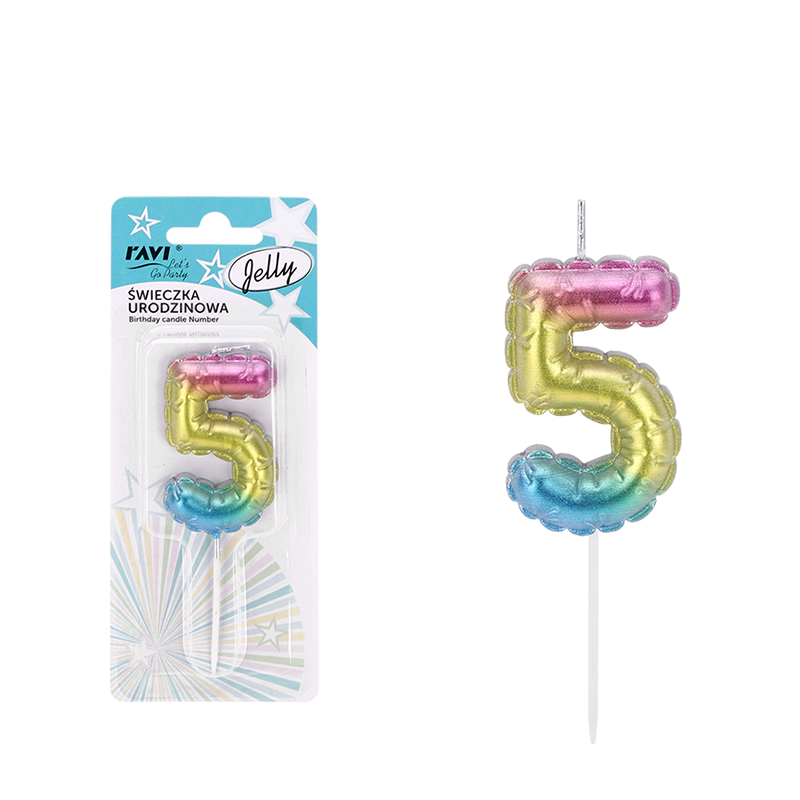 Świeczka urodzinowa JELLY Cyferka 5