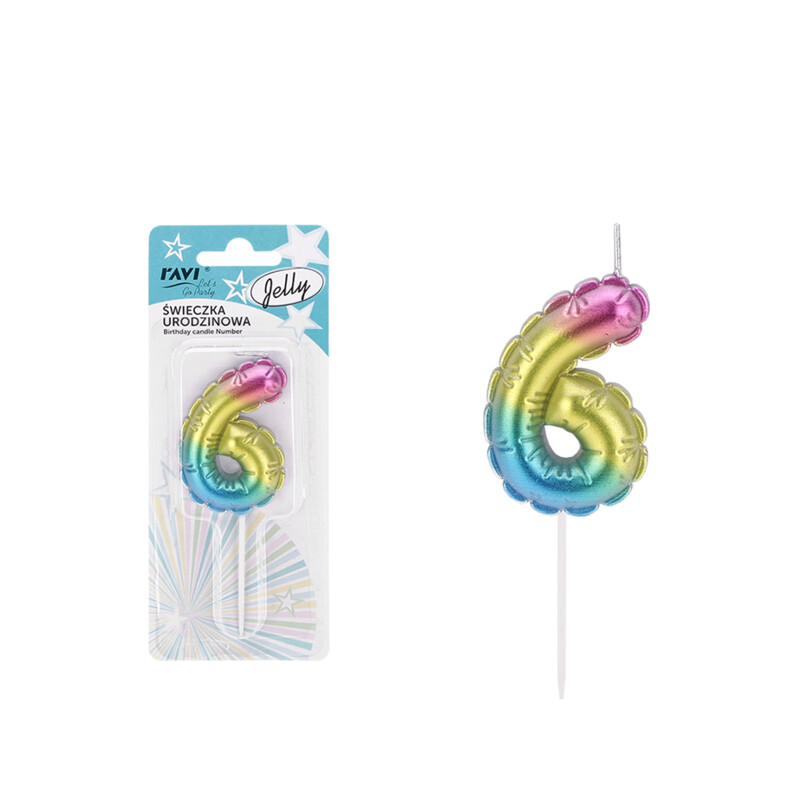 Świeczka urodzinowa JELLY Cyferka 6