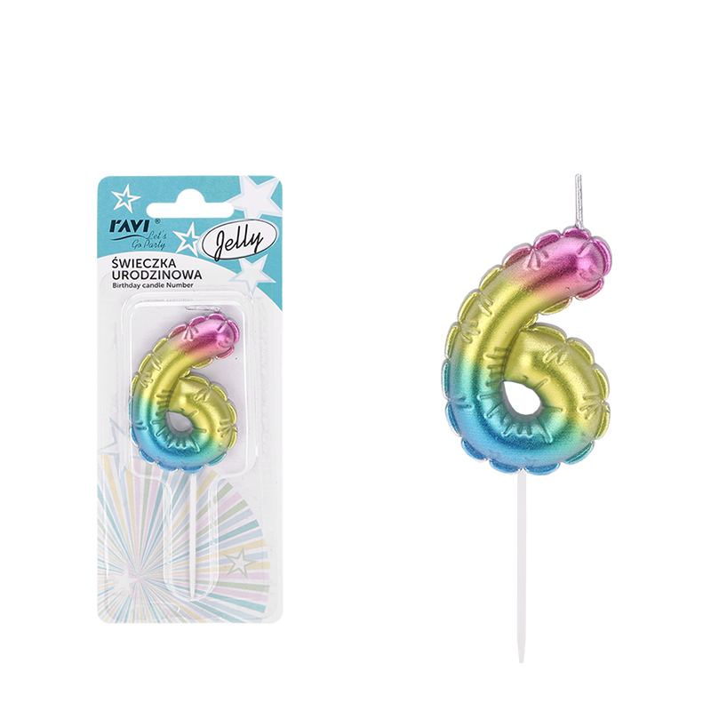 Świeczka urodzinowa JELLY Cyferka 6