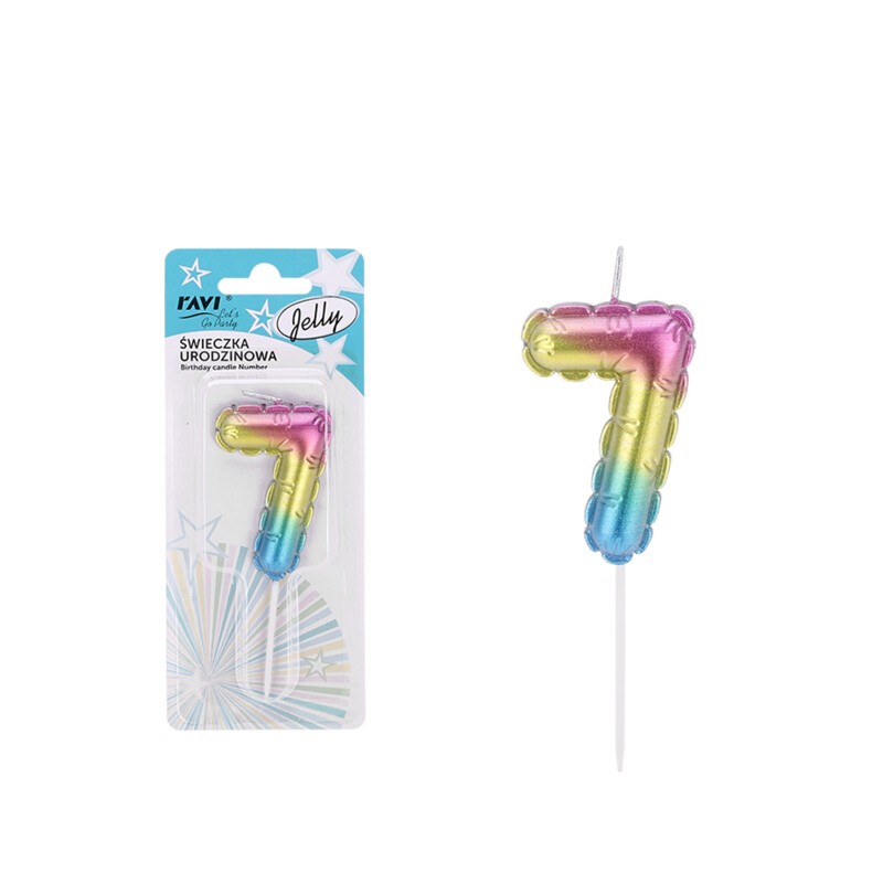Świeczka urodzinowa JELLY Cyferka 7