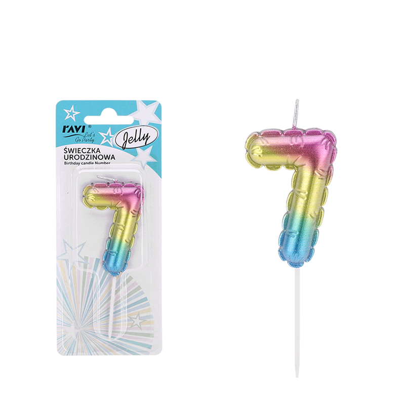 Świeczka urodzinowa JELLY Cyferka 7