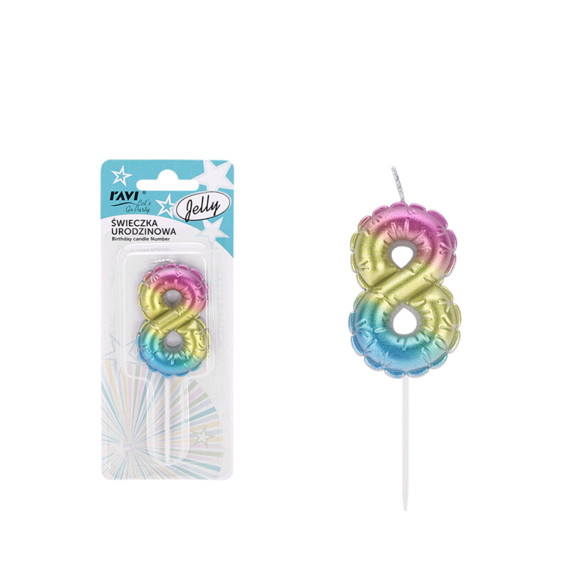 Świeczka urodzinowa JELLY Cyferka 8