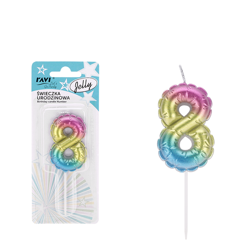 Świeczka urodzinowa JELLY Cyferka 8
