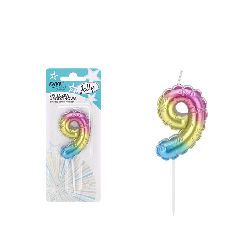 Świeczka urodzinowa JELLY Cyferka 9