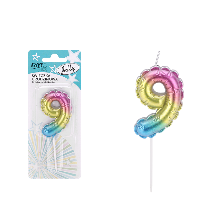 Świeczka urodzinowa JELLY Cyferka 9