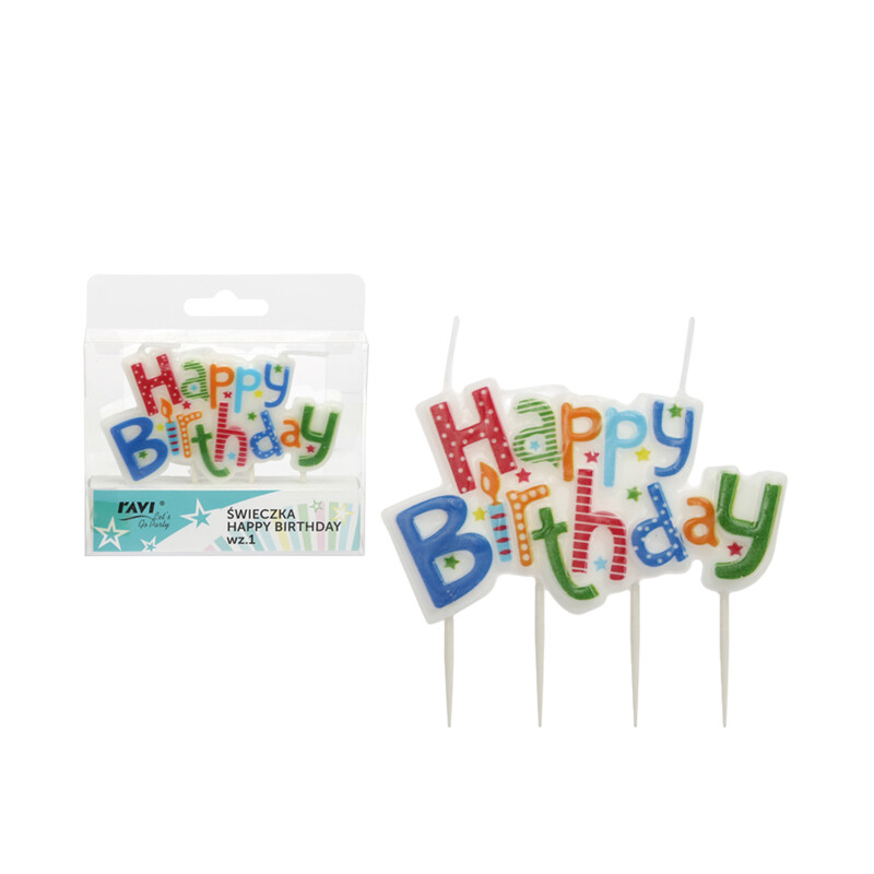 Świeczka HAPPY BIRTHDAY – wzór 1