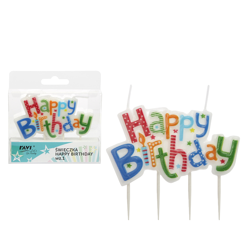 Świeczka HAPPY BIRTHDAY – wzór 1