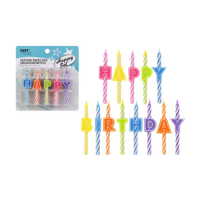 Zestaw świeczek urodzinowych HAPPY SET