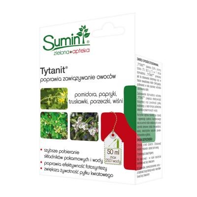 Tytanit 50 ml poprawia zawiązywanie owoców pomidora, papryki, truskawki, porzeczki i wiśni