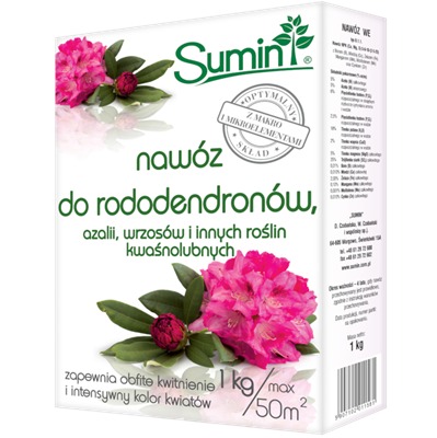 Nawóz do rododendronów, azali, wrzosów i innych roślin kwaśnolubnych 1 kg optymalny skład