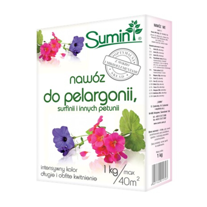 Nawóz do pelargonii, surfinii i innych petunii 1 kg optymalny skład