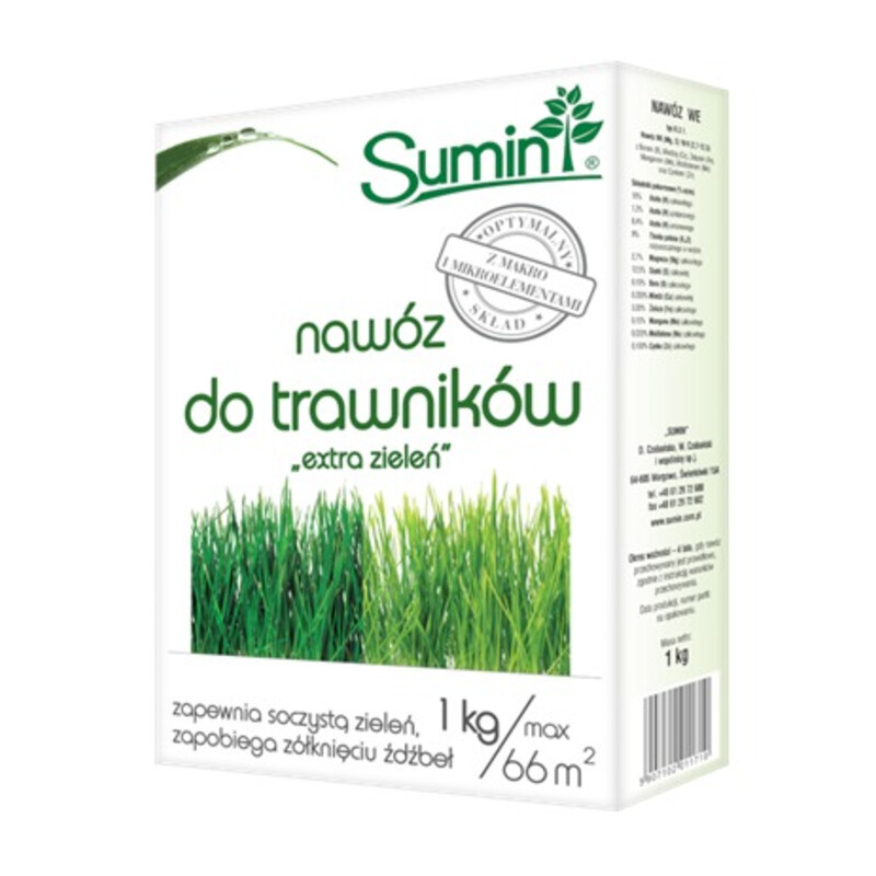 Nawóz do trawników "extra zieleń" 1 kg optymalny skład