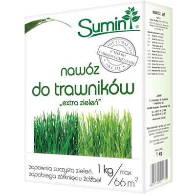 Nawóz do trawników "extra zieleń" 1 kg optymalny skład